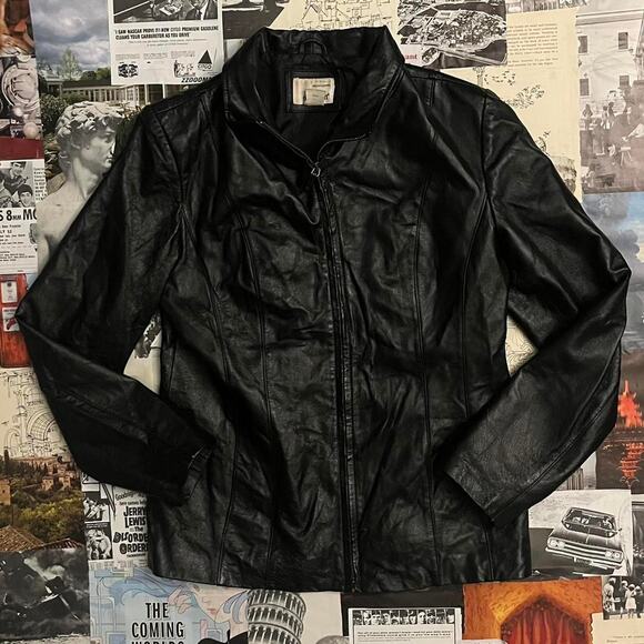 Black faux y2k leather jacket - Picture 2 of 3